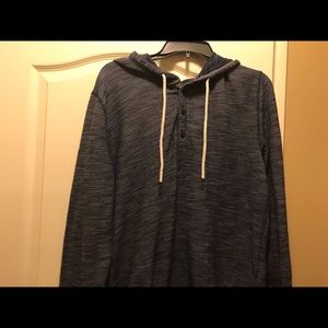 Navy Blue Drawstring Express Sweatshirt Size Large